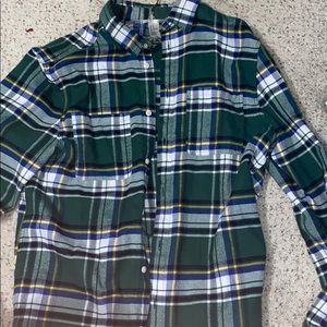 H and M green flannel